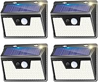Vista 8 de Luces solares para exteriores, 1 paquete, 140 LED/3 modos de luces con sensor de movimiento, funciona con energía solar, luces solares inalámbricas