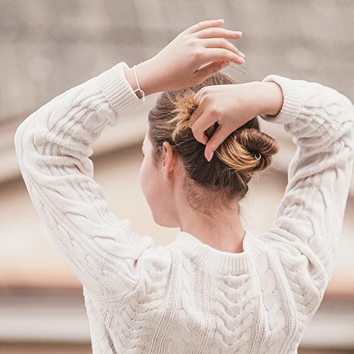 Miniatura 6 de Tbestmax Juego de 150 horquillas en forma de U Bobby y 100 bandas de goma para el cabello, empuñaduras para el cabello para sujetar la red de pelo