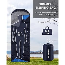 Sleeping Bags for Adults Warm Weather -Backpacking Ultralight Waterproof Sleeping Bag for Boys Girls Youth for Camping Hiking Outdoor Travel Hunting with Compression Sack