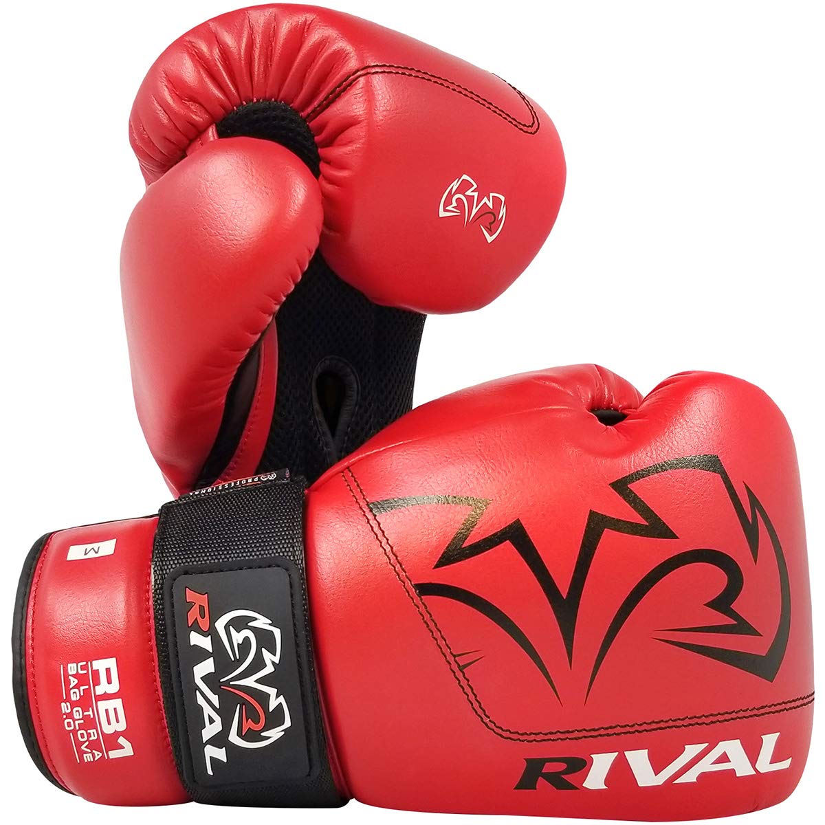 RIVALBoxing RB1 2.0 Ultra Bag Gloves, Hook and Loop Closure - Super-Resistant Microfiber, High-Density Foam, Breathable Mesh Palm
