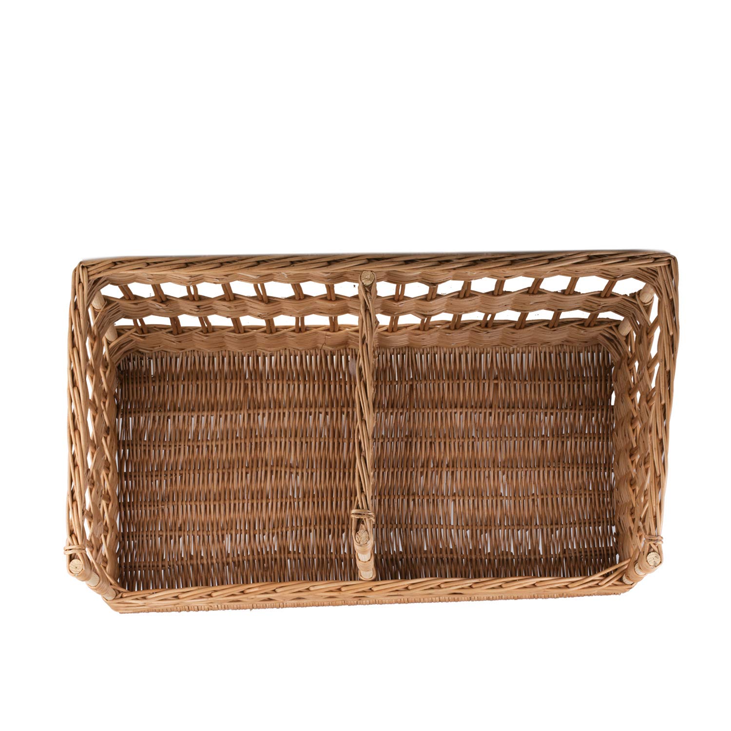 e-wicker24 Présentoir à pain debout,Corbeille baguette en osier, panier en osier rectangulaire (88x45 H14/60)