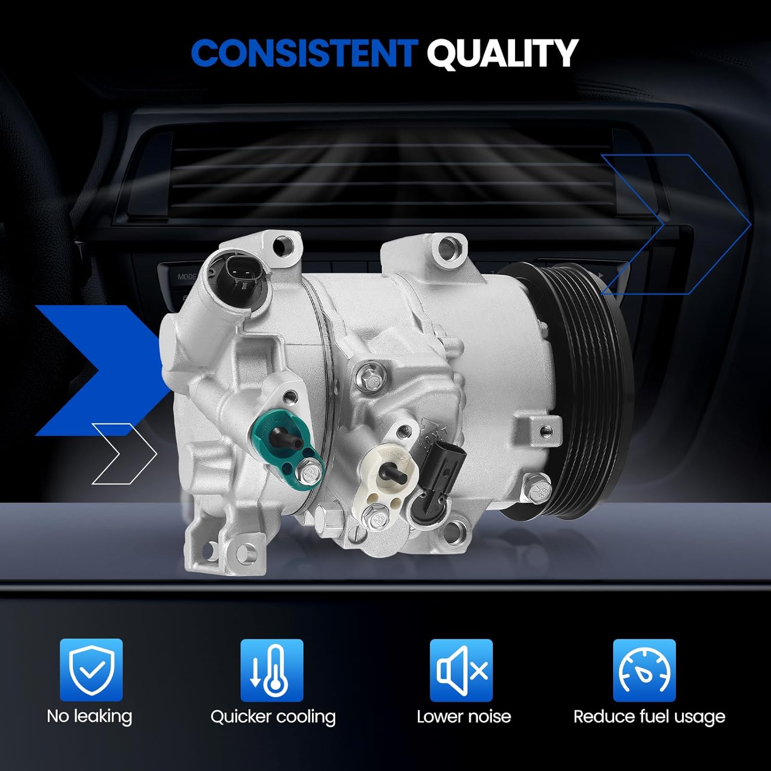 178322 Air Conditioning A/C Compressor with Clutch Compatible with Toyota Corolla 2011-2013, Compatible with Toyota Matrix 2011-2014, L4 1.8L