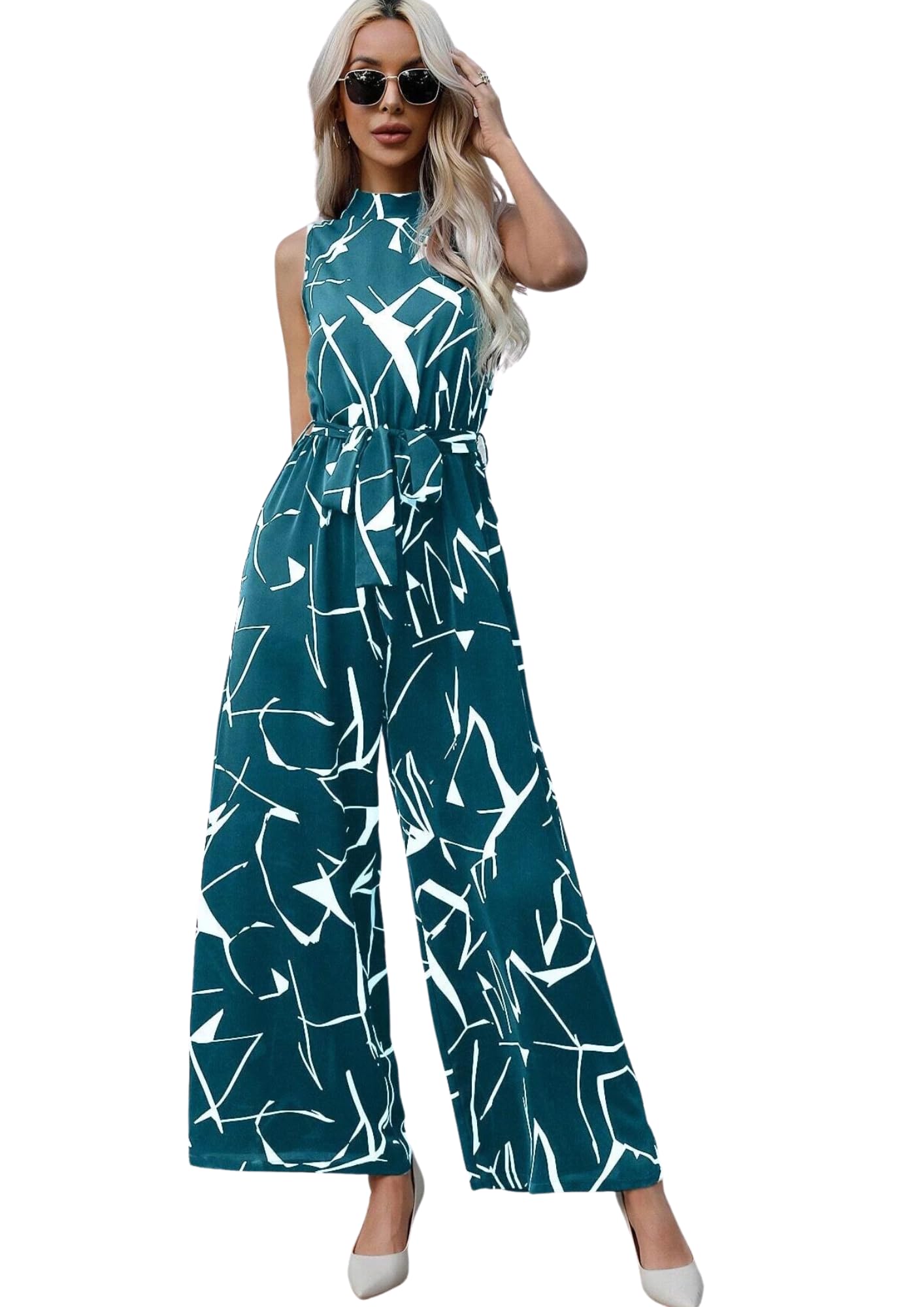 Jumpsuit - Multicolor Jumpsuit, Sleeveless Casual Jumpsuit For Women (6430)-image-8