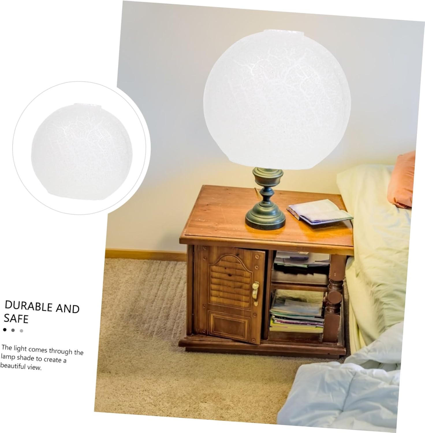 Ceiling Lamp Cover Cracked Pattern Glass Light Fixture for Chandelier Diameter Replacement for Ceiling Lights and Fans Decor Accent