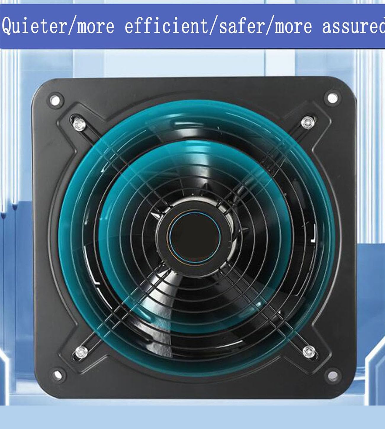 ICEMOB Extractor Cocina Profesional,Ventilador Extractor De Aire Flujo Axial,para Garaje,Hogar,Oficina Rejillas Dextractor,Ventiladores para Pared Negro,14 Inches
