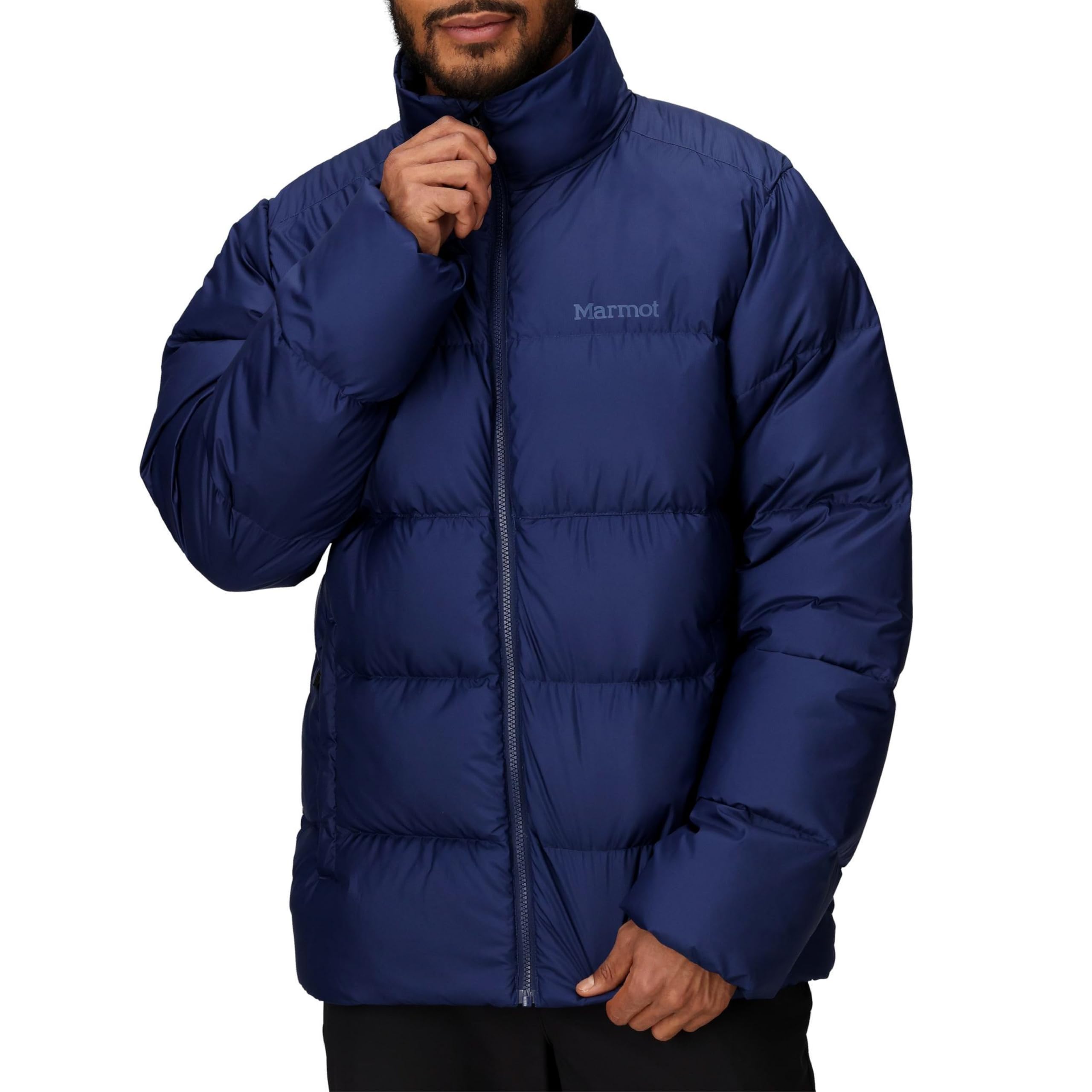 Marmot Uomo Guides Down Jacket, Piumino leggero, caldo puffy invernale, cappotto trapuntato idrorepellente, giacca funzionale antivento, giacca outdoor impacchettabile, Arctic Navy, M