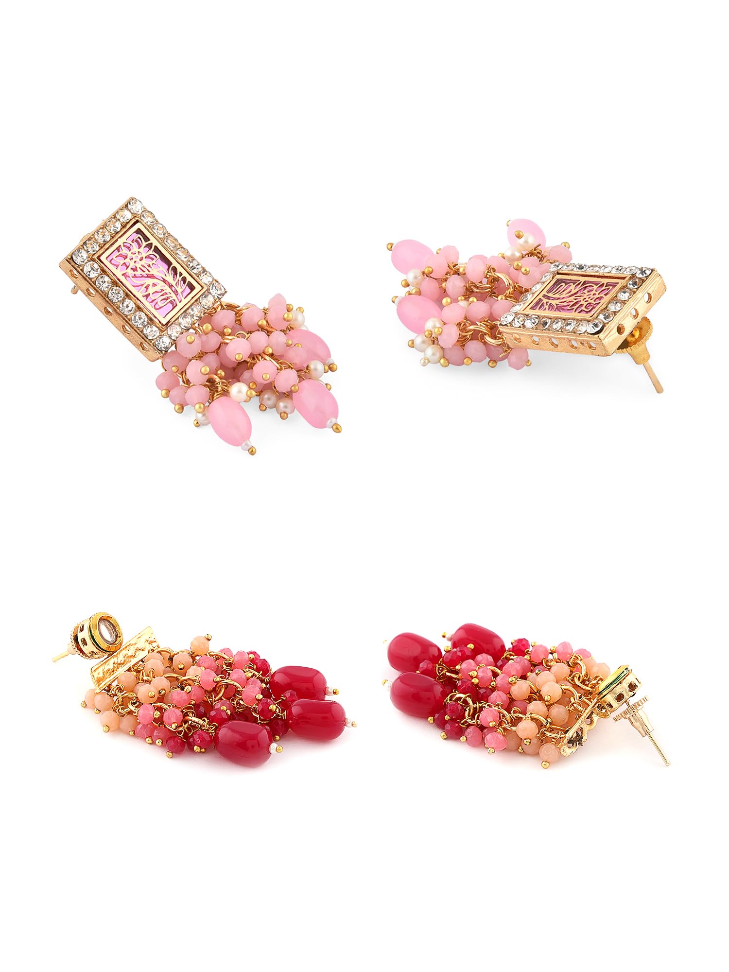 Traditional Drop Earrings with Clustered Beads