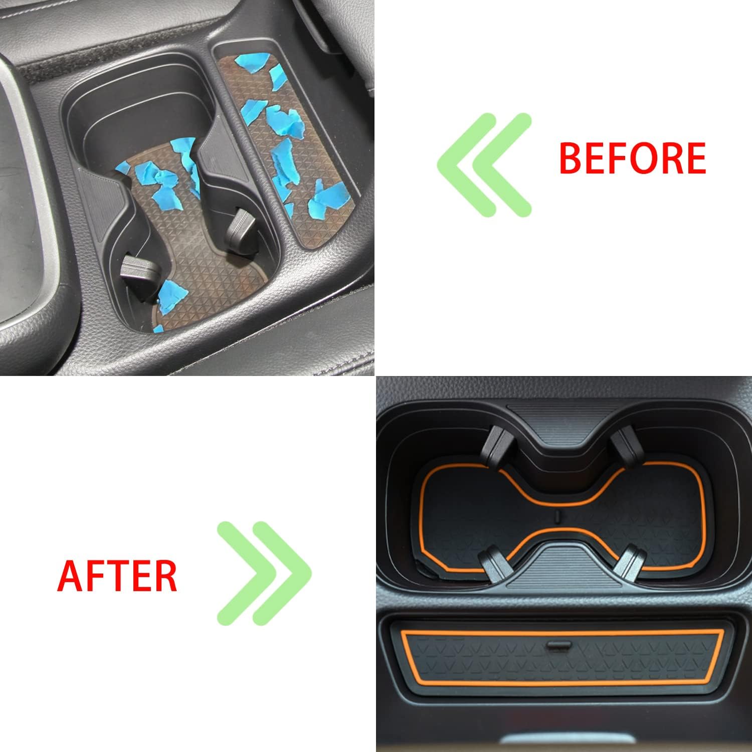 Center Console Liner for Honda CRV Accessories 2023 2024 2025 2026, for CR-V Cup Holder Mat, Door Slot Pad, Coaster Trim, Non-Slip Dust Interior, Custom Rubber Decoration Insert (17pcs, Orange)