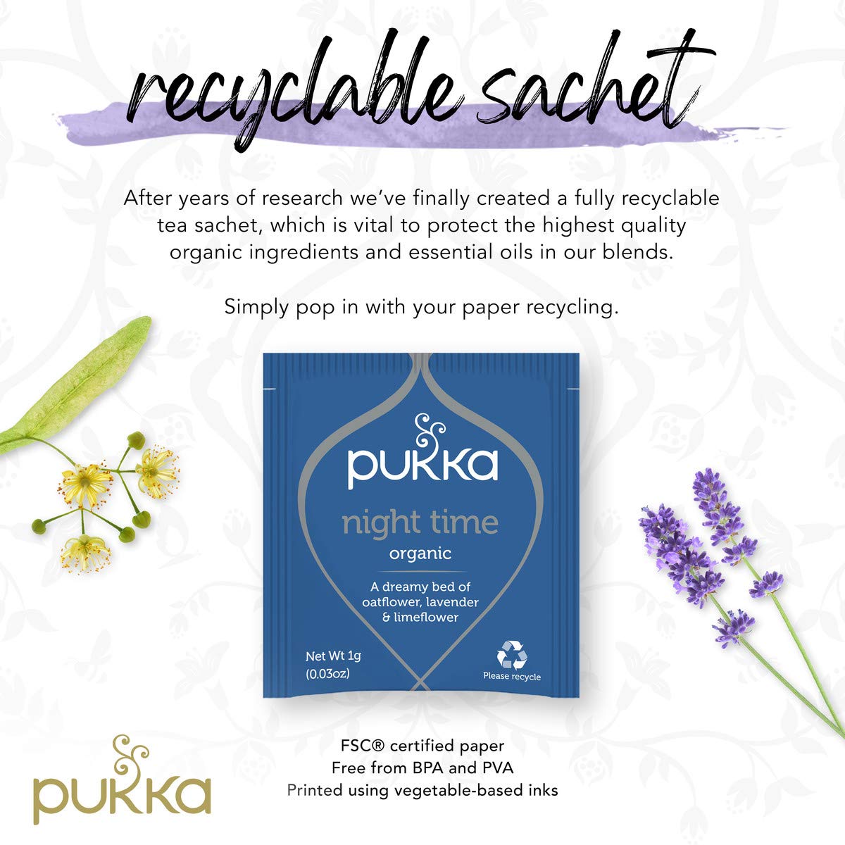 Pukka Herbs Night Time, Organic Herbal Tea With Valerian (3 Pack, 60 Tea Bags) Packaging may vary : Grocery & Gourmet Food