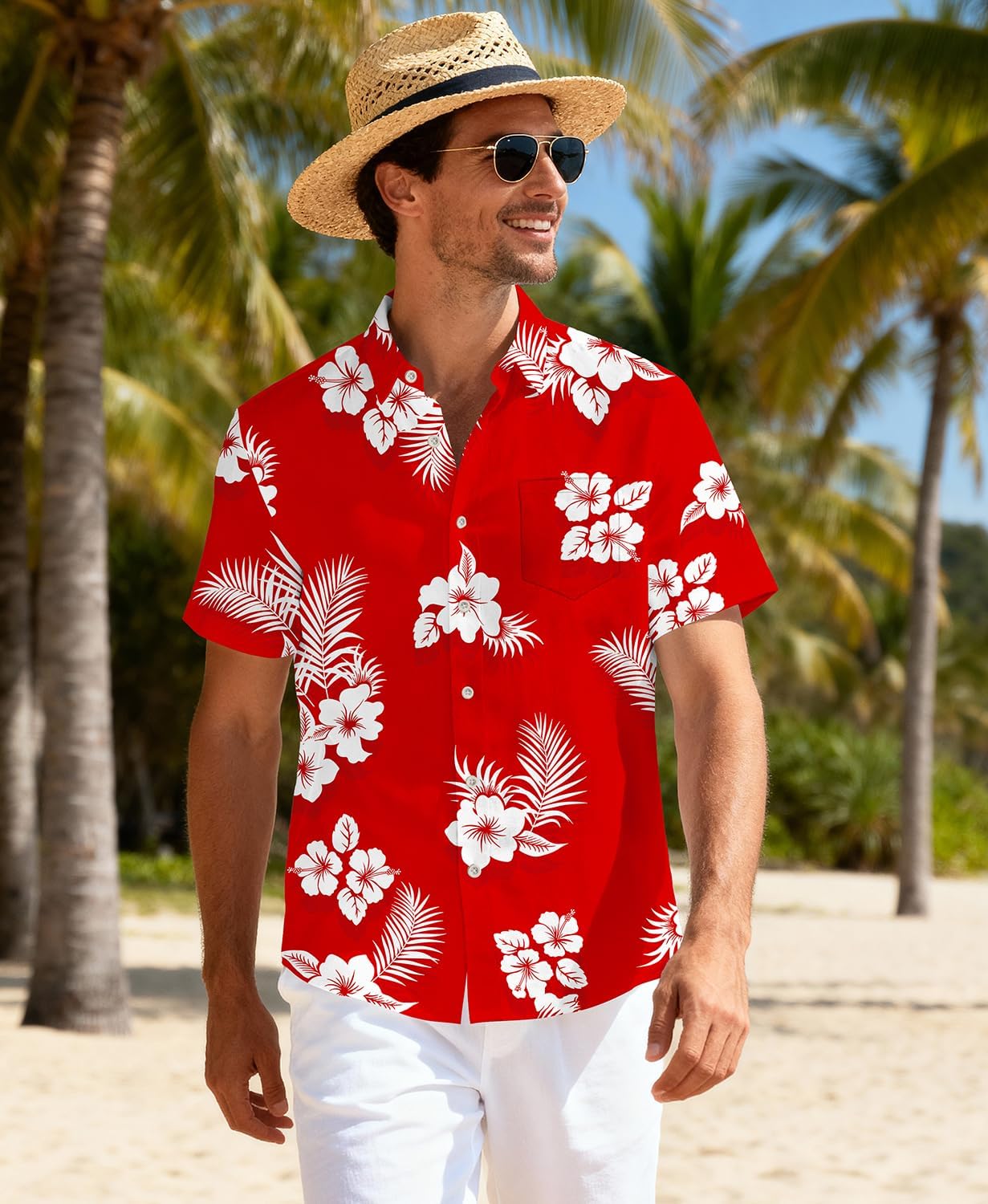 KYKU Hawaiian Shirts for Men - Short Sleeve Tropical Beach Vacation Button Down Shirt Men - Image 3