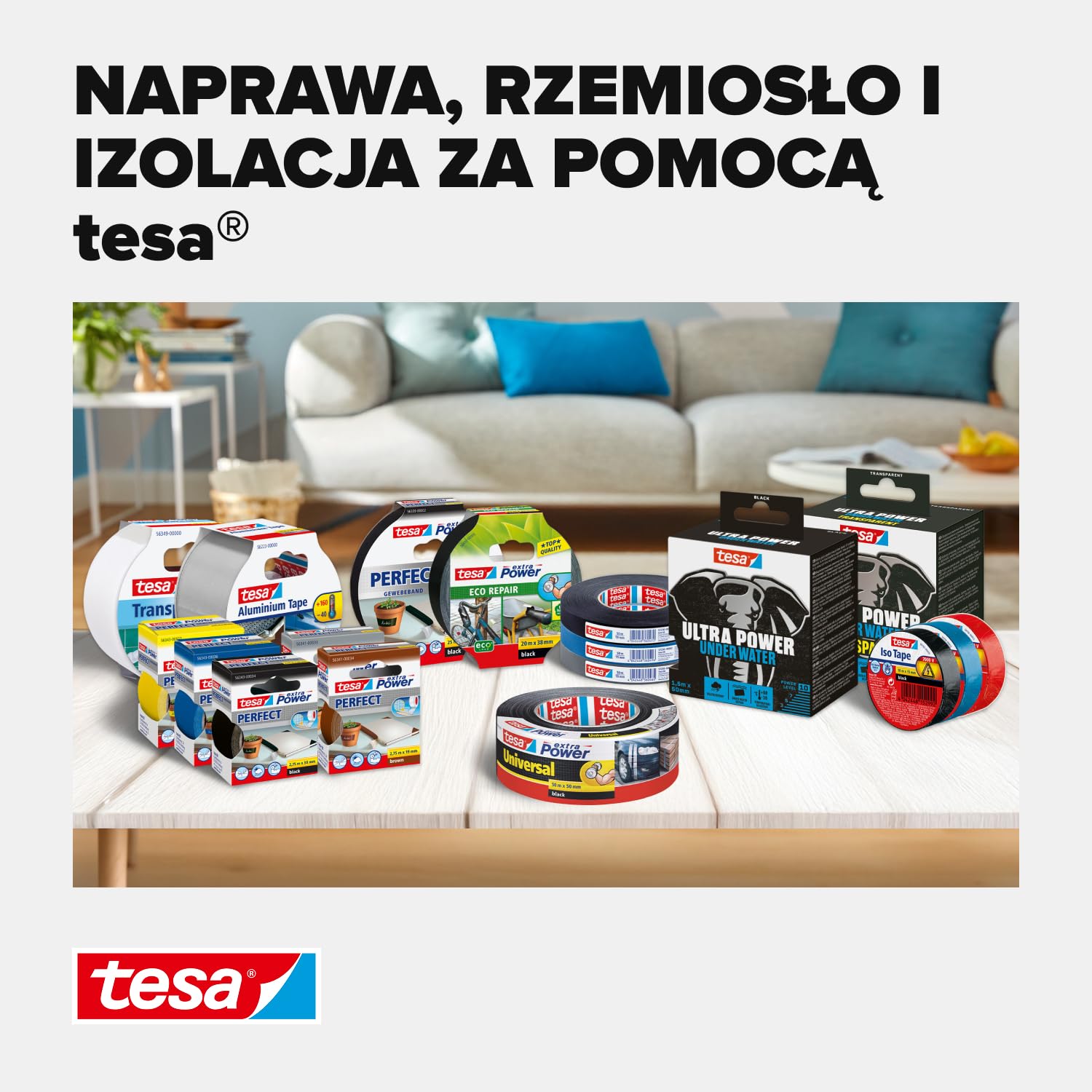 Tesa extra Power Perfect tkaninowa taśma klejąca do majsterkowania – samoprzylepna taśma wzmacniana tkaniną – szeroka gama zastosowań – 2,75 m x 38 mm, czarna
