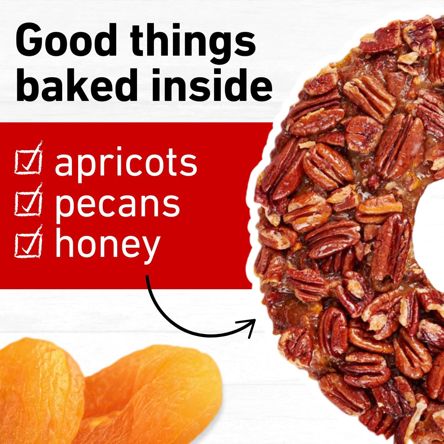Collin Street Bakery Apricot Pecan Cake (1 lb 14 oz) in Collectible Gift Tin - 113 Regular Size 7โ Cake with Pecans, Apricots, & Honey