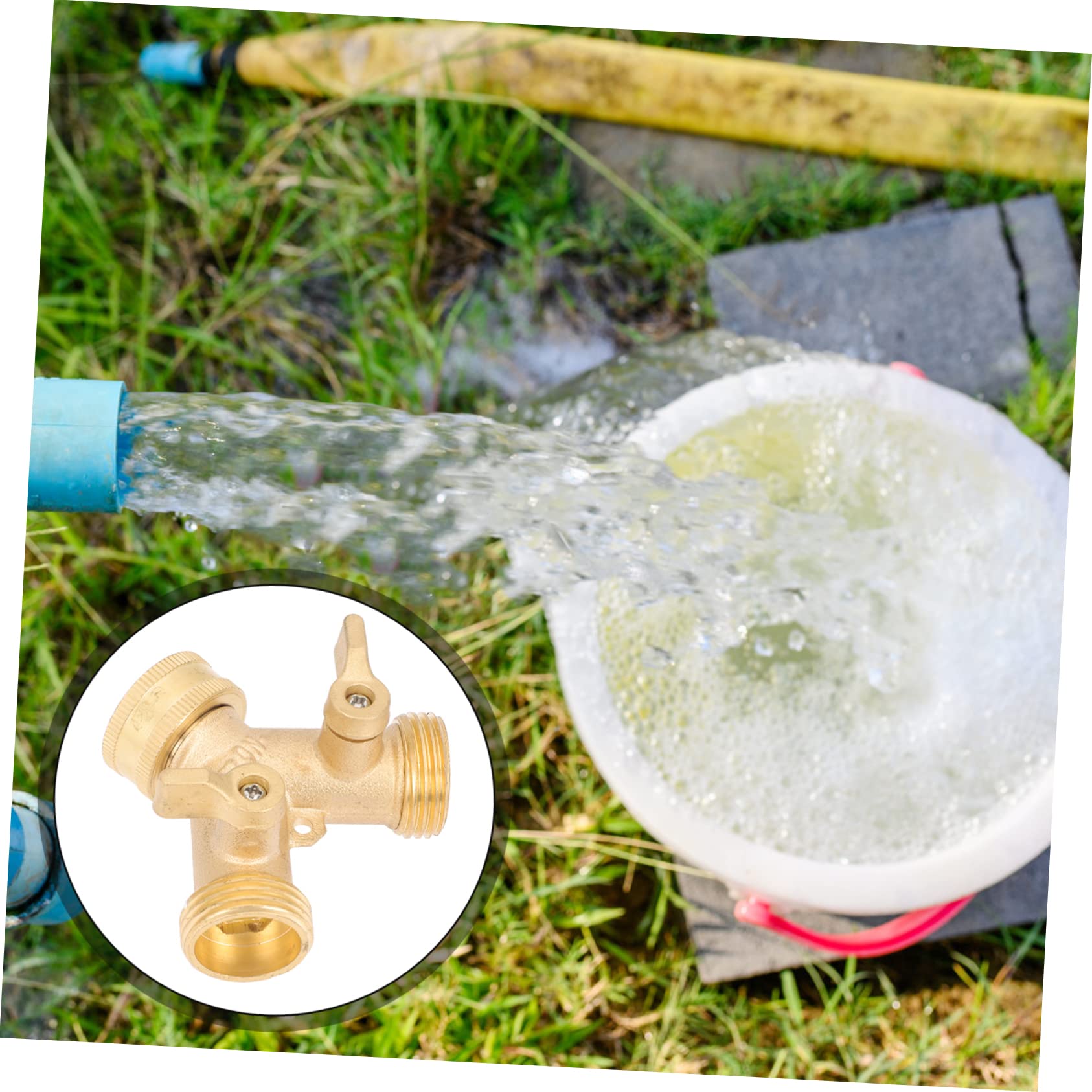 BESPORTBLE 2 Piezas Desviador De Jardín Diluvio Manguera Conectores Piscina Grifo Tubo Adaptador De Latón Conector Rápido De Latón Conexión De Agua Conector De Agua Caucho Golden