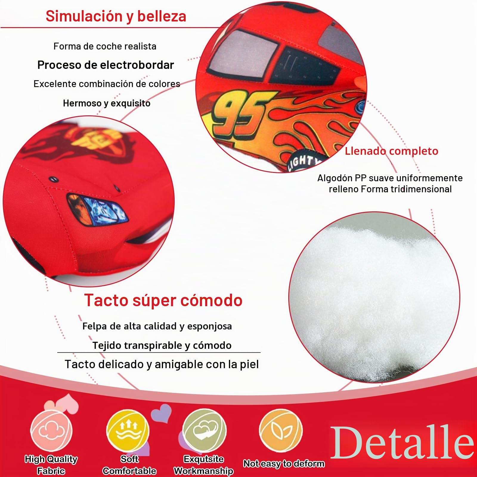Coche de Juguete de Peluche Juguetes de Peluche Cars Lindo Muñeco de Peluche de Coche de Carreras de Dibujos Animados de 25 cm Ideal para Jugar a Coleccionar y Acurrucarse