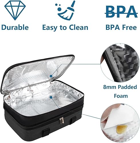 Miniatura 6 de Cazuela aislada, portador de cazuela para alimentos calientes o fríos, bolsa transportadora de platos expandible, bolsa portátil para tartas, bolsa