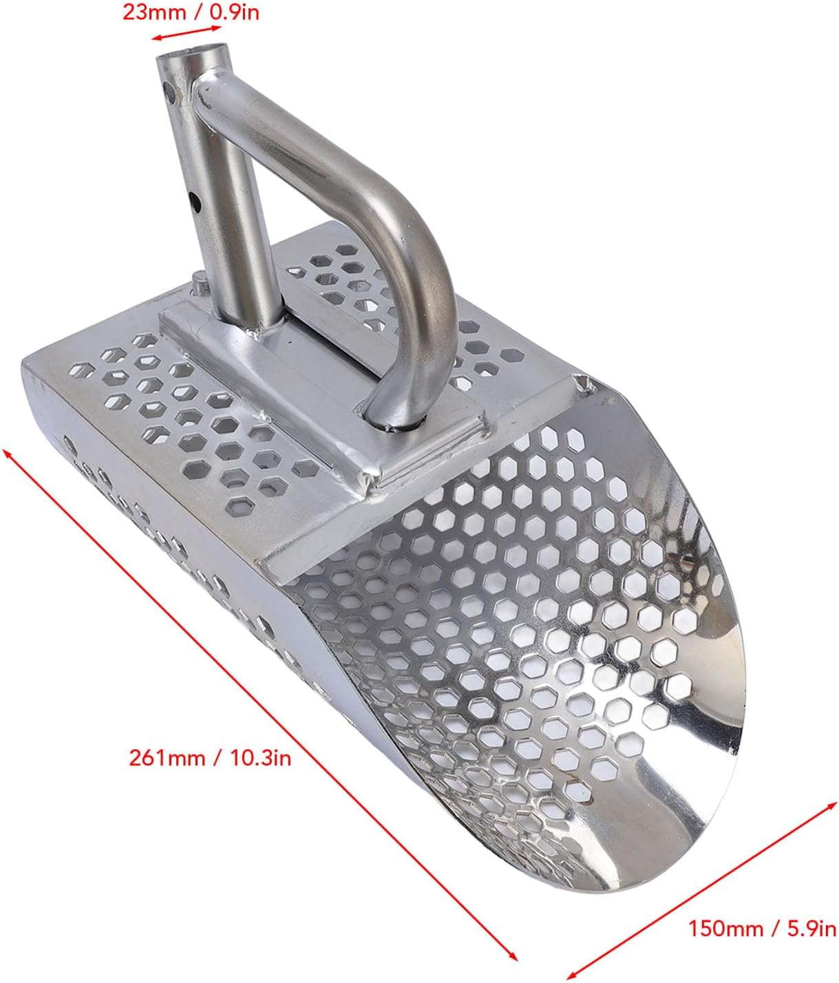 AUNMAS Metal Detector Scoop, Stainless Steel Sand Scoop for Metal Detecting, Sand Sifter Shovel with Detachable Handle for Underwater Treasure Metal Detection