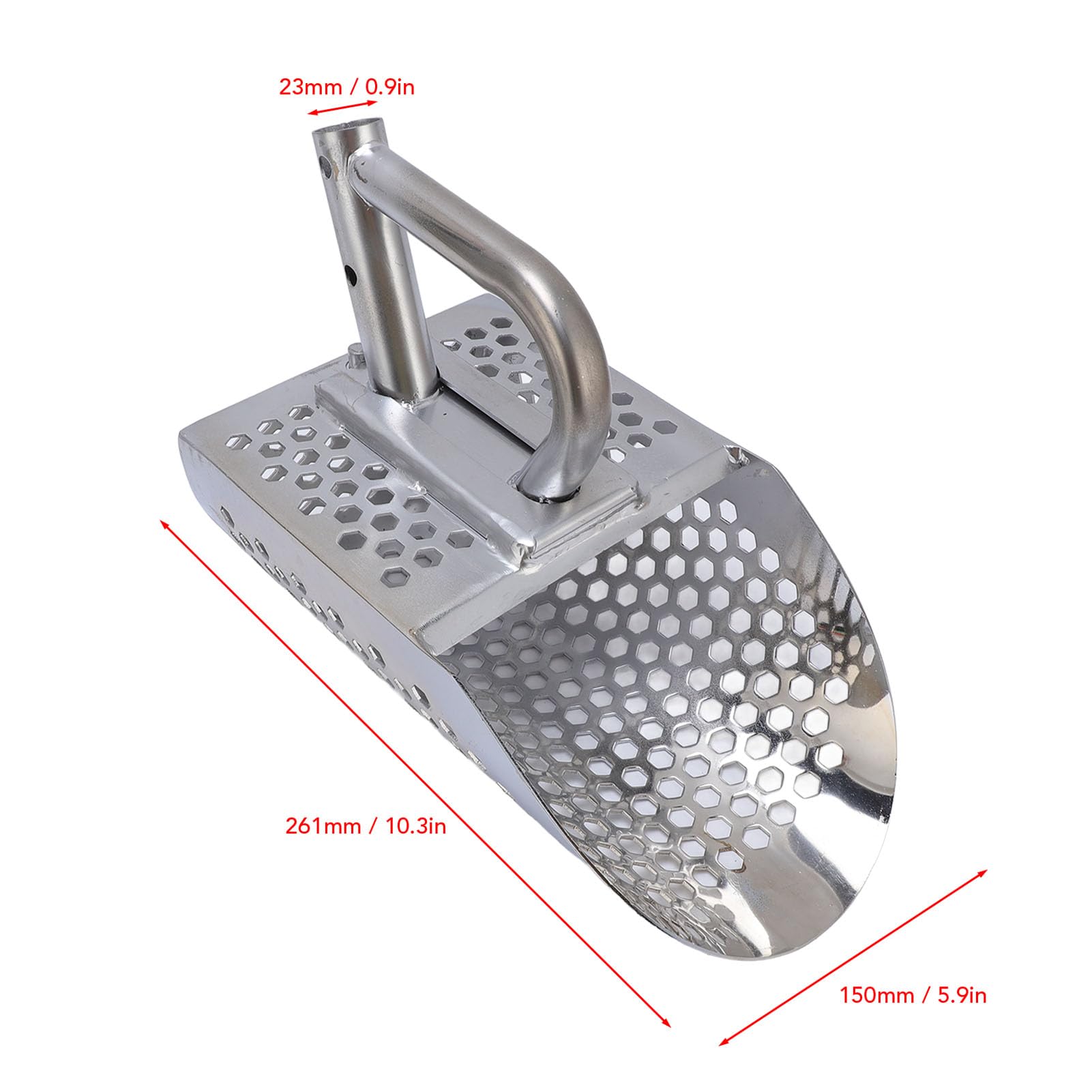 SIXRUN Cuchara de de Acero Inoxidable, Pala de para Detección de Metales con Desmontable para Búsqueda de Tesoros en la Playa, Herramienta de Tamizado de