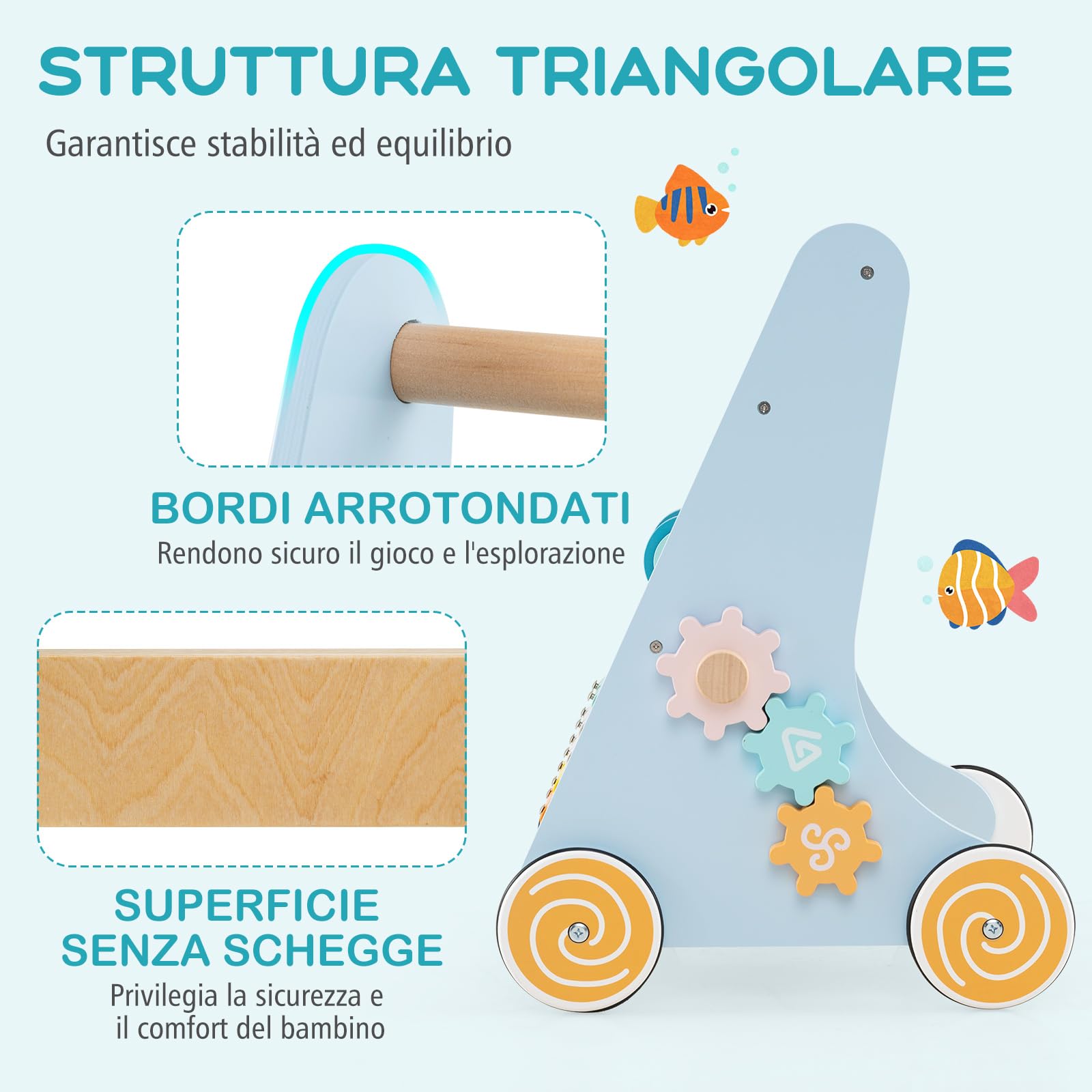 COSTWAY 8 in 1 Carello Primi Passi per Bambini