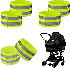 6-Pack of Reflective Bands for Strollers, High Visibility Elastic Reflectors with Velcro Fastening for Walking at Night, Durable Baby Stroller Lights and Reflective Gear for Kids