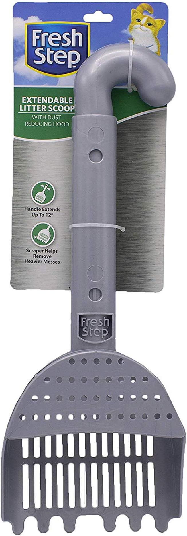Fresh Step Litter Scoop With Extendable Handle Cat Litter Box Scoop With Built in