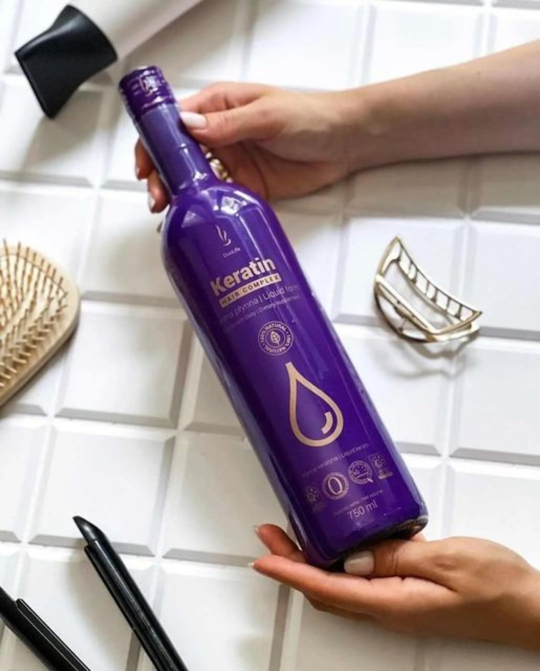 DuoLife Siero alla cheratina, 750 ml, per rinforzare i capelli, unisex, per adulti