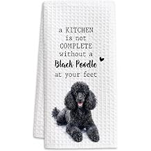 Black Poodle Kitchen Towel, Hand Towel, Poodle Gifts