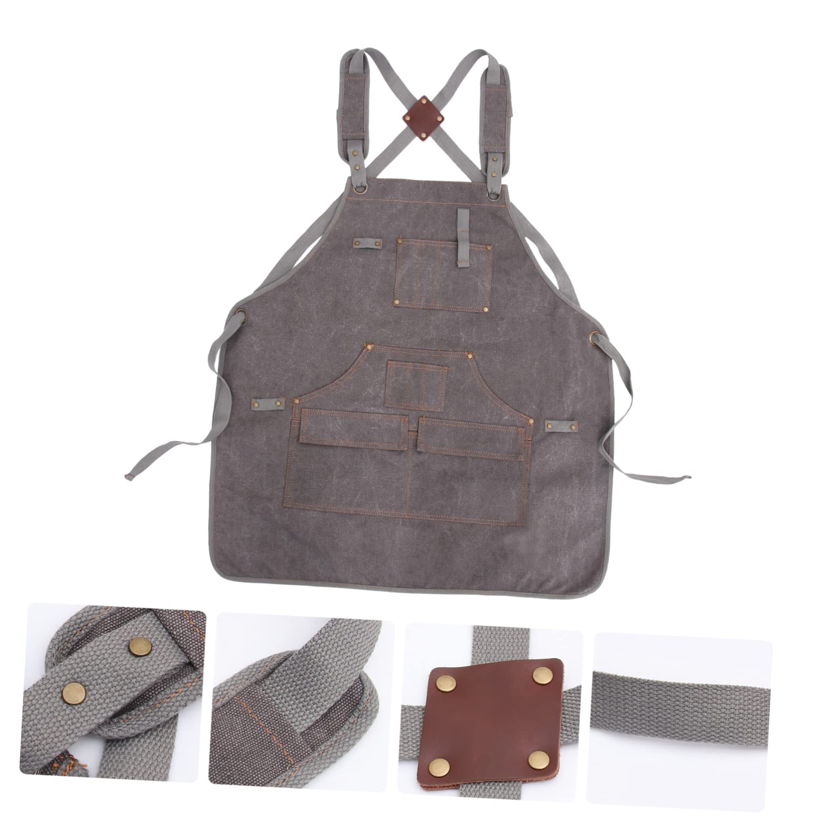 1 Grembiule Elettricista e Falegname Lavabile con Multitasche Grembiule Pratico e Resistente per Giardinaggio e Falegnameria Grigio Scuro