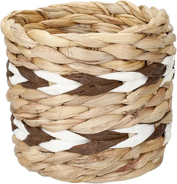 Pot de Fleurs en Jacinthe d'eau Tressée pour Plantes d'Intérieur, 11,5 cm