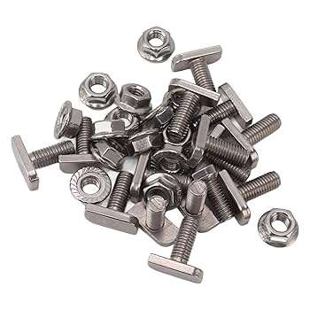 50PCS 10 Sizes T-Slot Bolts Assortment Kit M5 M6 304 Stainless Steel T