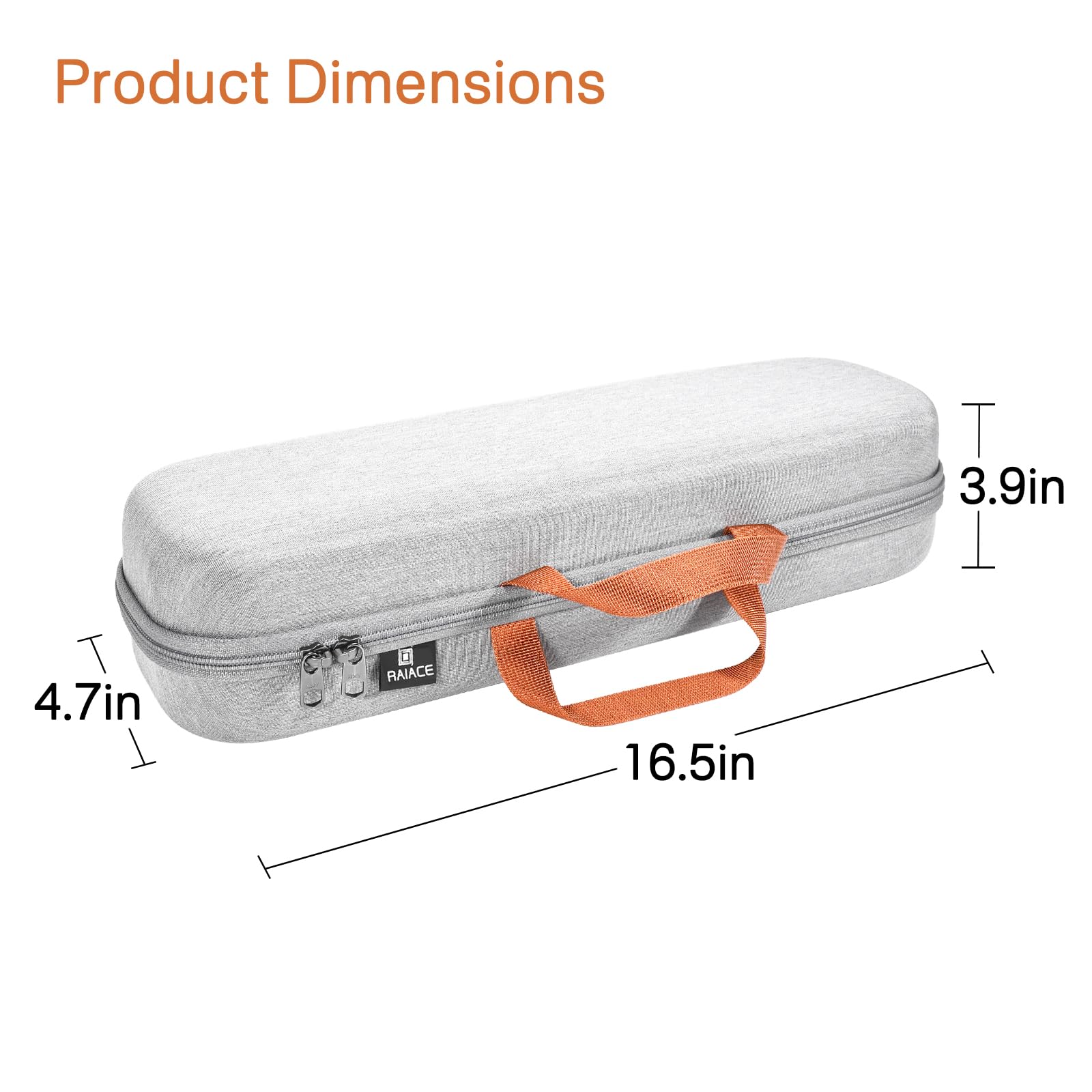 RAIACE Estuche rígido de Transporte Compatible con la Plancha de Pelo Dyson Airstrait, Bolsa de Almacenamiento para Viajes. (Solo se Vende el Estuche) - Gris