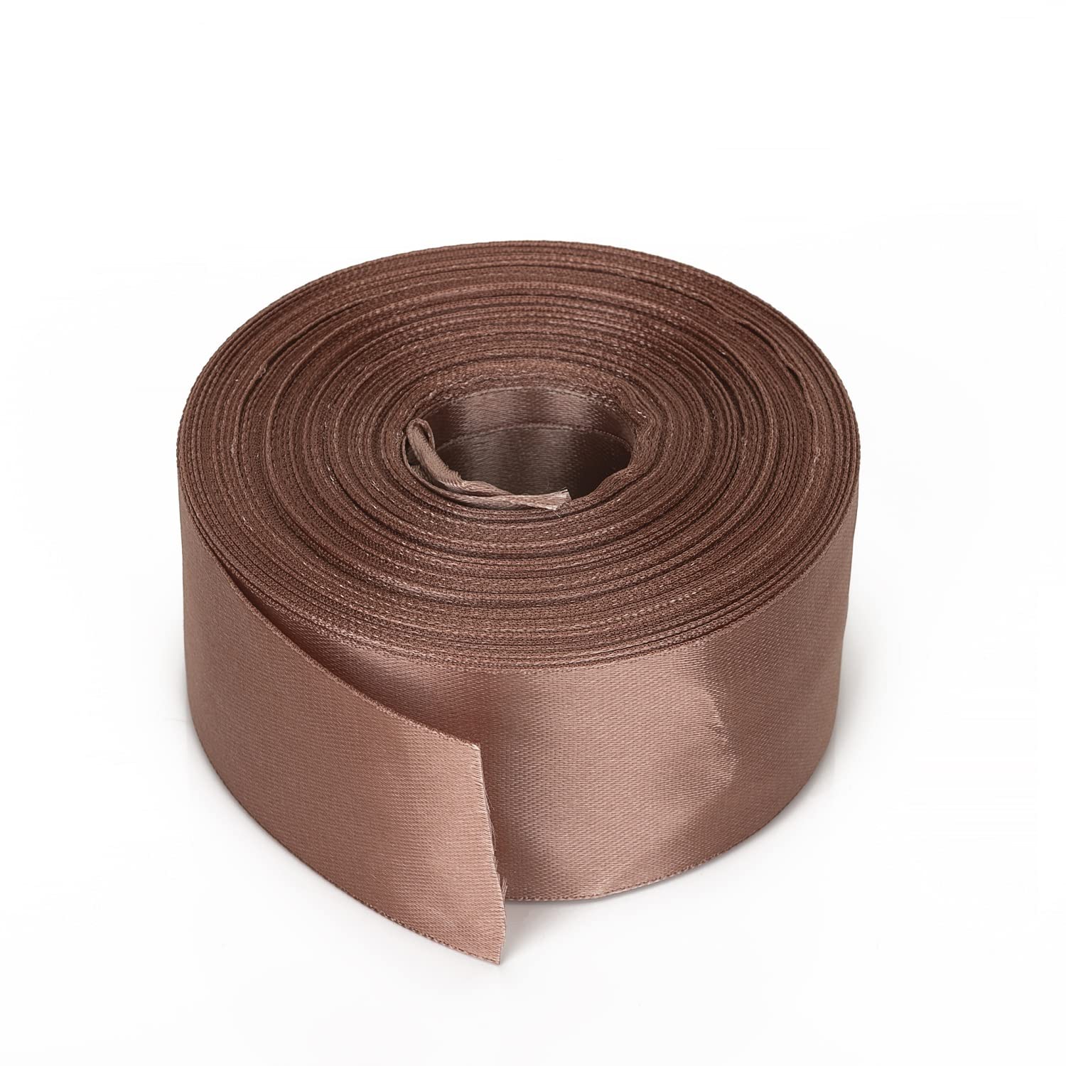 WedDecor 25mm x 25 Metres Deep Rose Gold Double Sided Polyester Ribbon