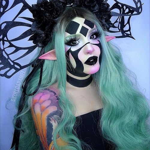 Ombre Wig Mint Green Wig Long wavy Wigs Long Curly Wavy Hair Wigs Synthetic Daily Party Cosplay Wigs for Black Women