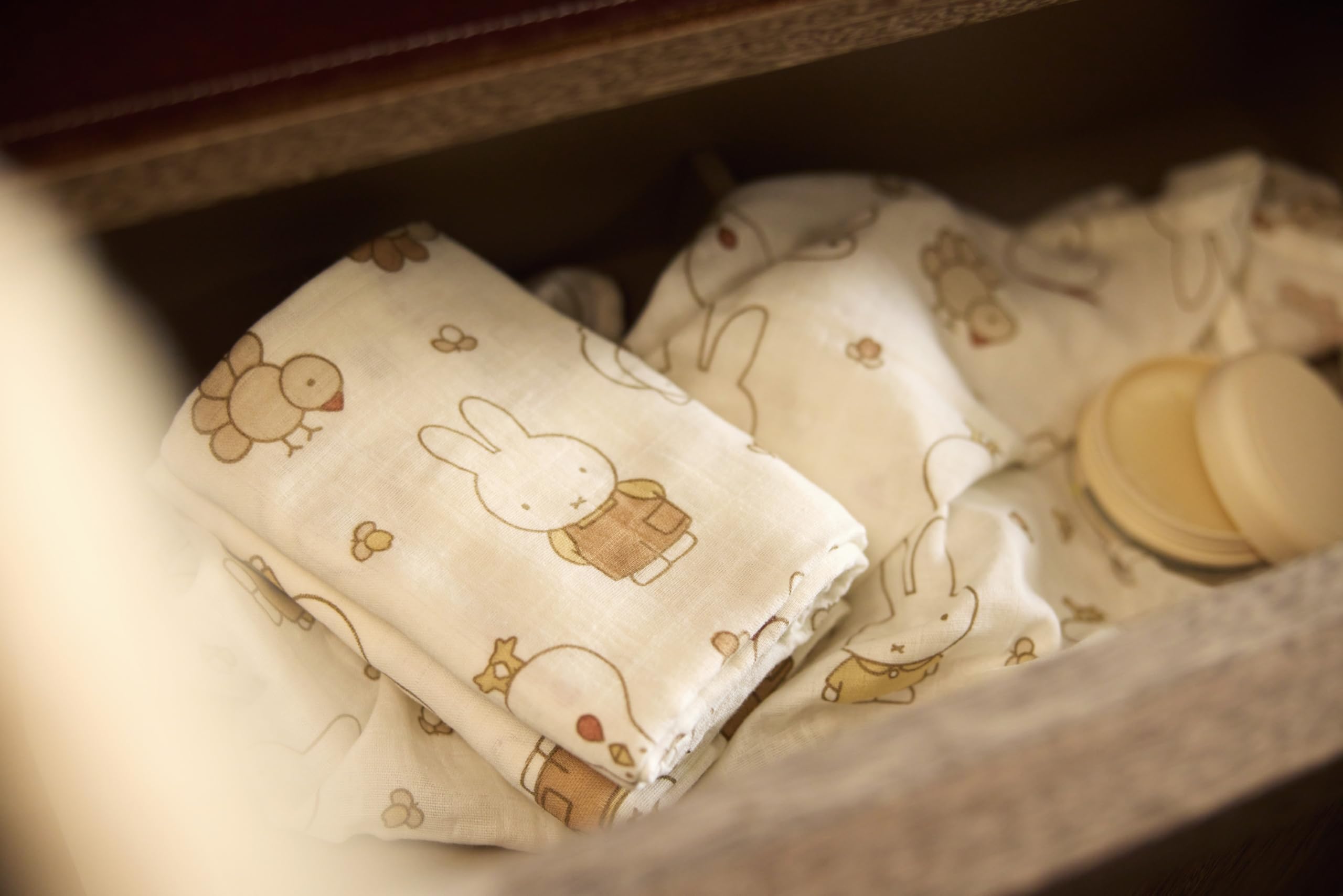 Jollein Paños de muselina para bebé – Miffy Family Farm – 70 x 70 cm – Paquete de 3 – 100 % algodón – Paños para eructar – Certificado OEKO-TEX