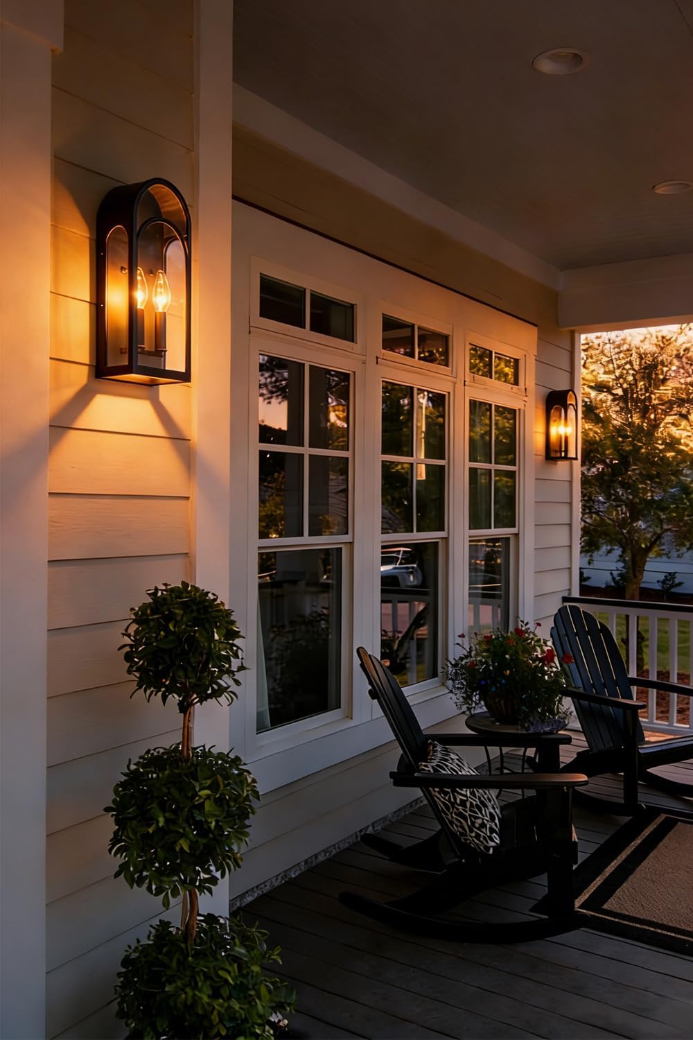 Outdoor Wall Lights, Exterior Porch Sconce Wall Mount, Modern Wall Lamp with Clear Glass, Outside Patio Lighting Fixtures for House, Entryway, 2 Packs