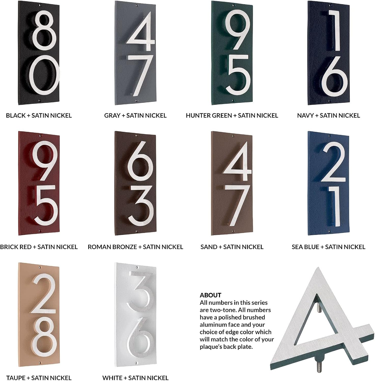 Montague Metal Products Floating Modern 4‘’ Number Vertical Address Plaque-Assembled-Address Sign-House numbers sign-Aluminum-Easy to Install-Vertical-2 Digit