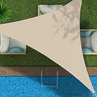 Vista 40 de Toldo triangular de bloqueo UV, toldo impermeable para jardín al aire libre para patio con kit de herrajes de acero inoxidable 304, gris, 6.5 x 6.5