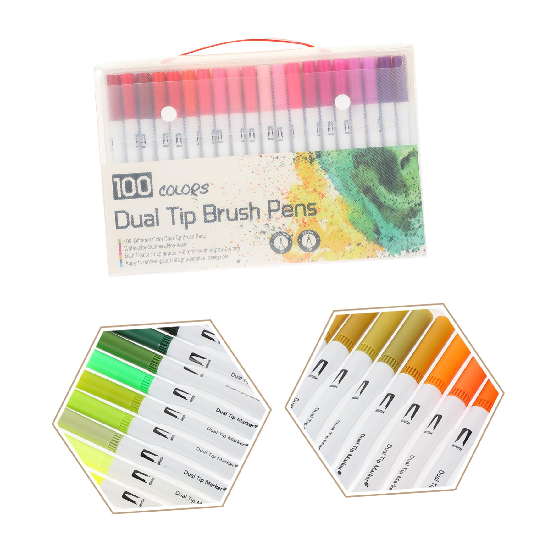 DOITOOL 100pièces Lot de Feutres Pinceau pour Coloriage Écriture Et Projets Artistiques
