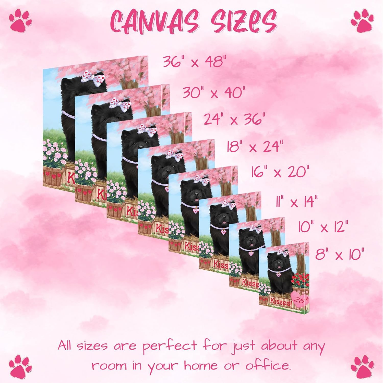 Doggie of the Day Rosie with Chow Chow Dogs Canvas Wall Art - Premium Quality Ready to Hang Room Decor - Flat Rolled 16" x 20"
