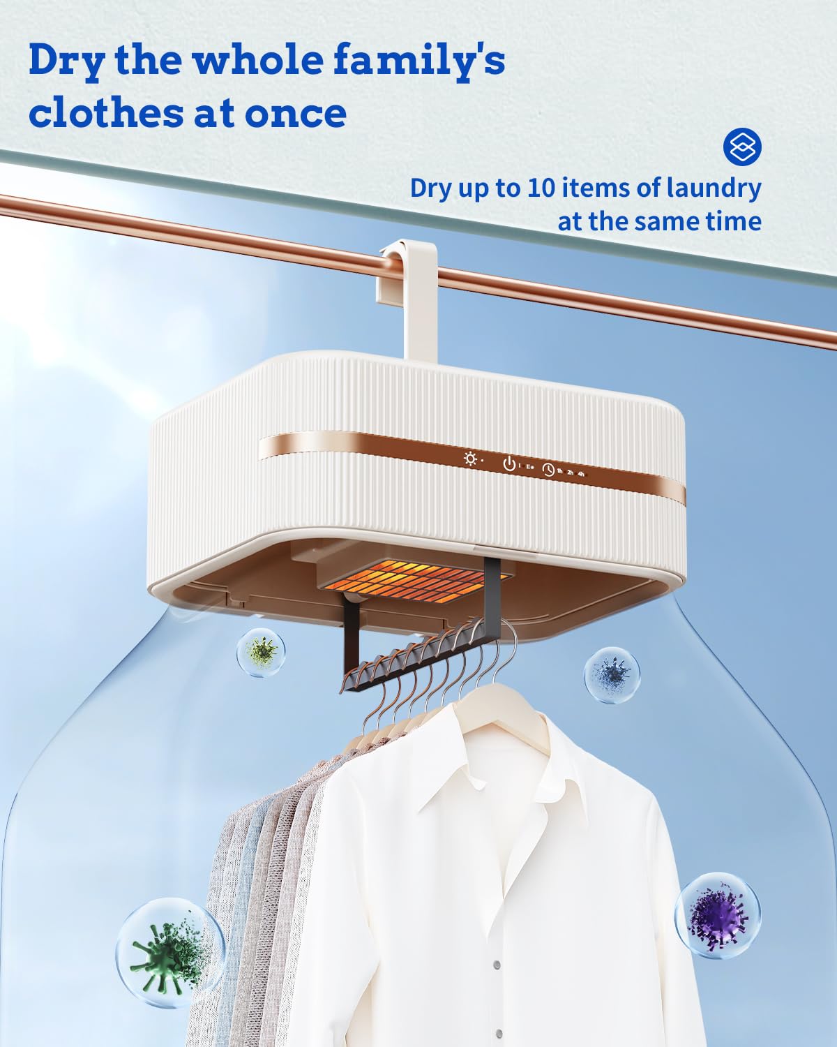 Sèche-linge Portable Mini 600W Uten - Pompe à Chaleur, Minuterie 30-300 Min - Léger, Pour Voyage, Dortoir, Appartement - 3
