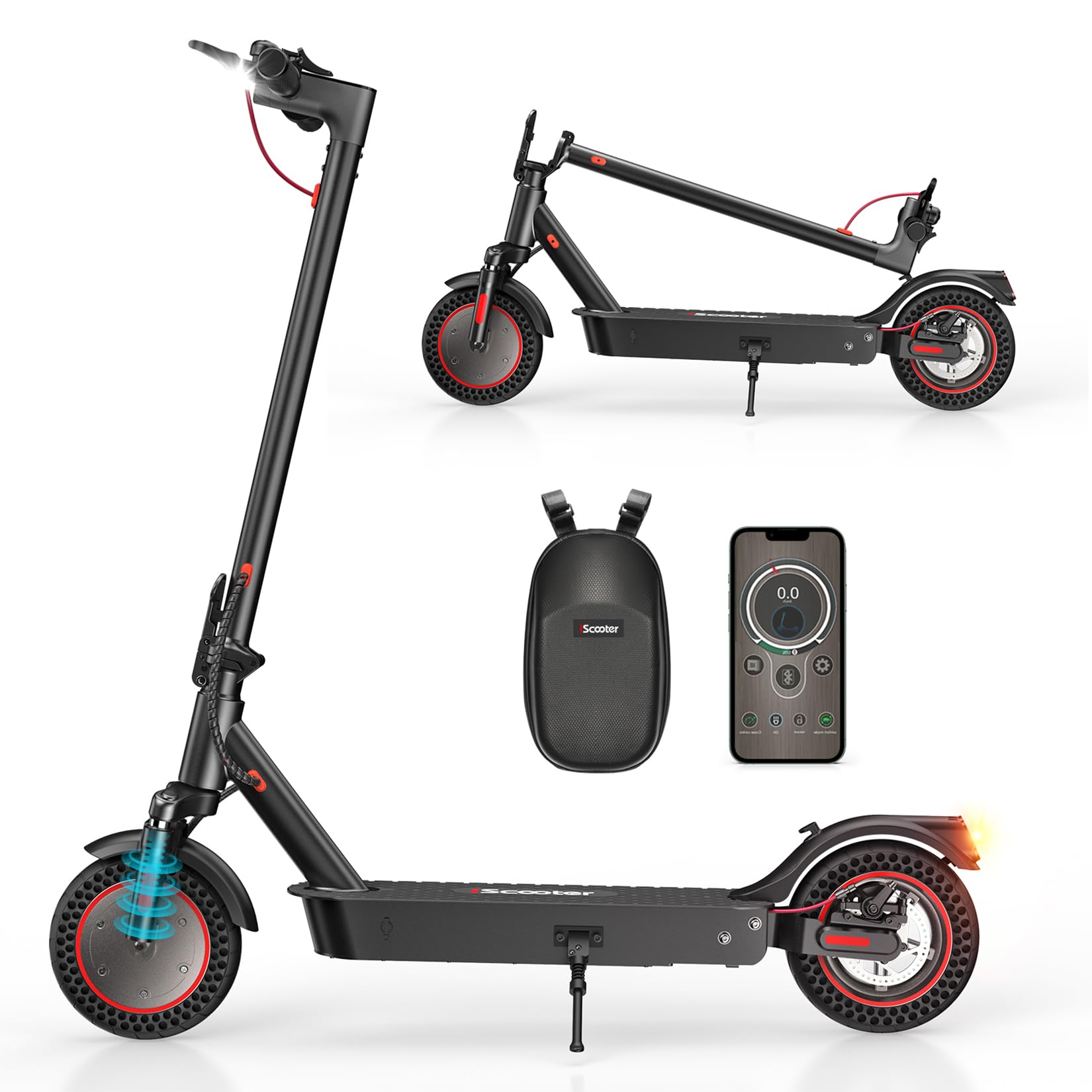 iScooter i8/i9Max Monopattino Elettrico per Adulti, 8.5"/10" Pneumatici, 350W/500W Motore, Max Autonomia 20-30KM/30-40KM, Capacità di Carico 100KG/120 KG, 3 Modalità di Velocità