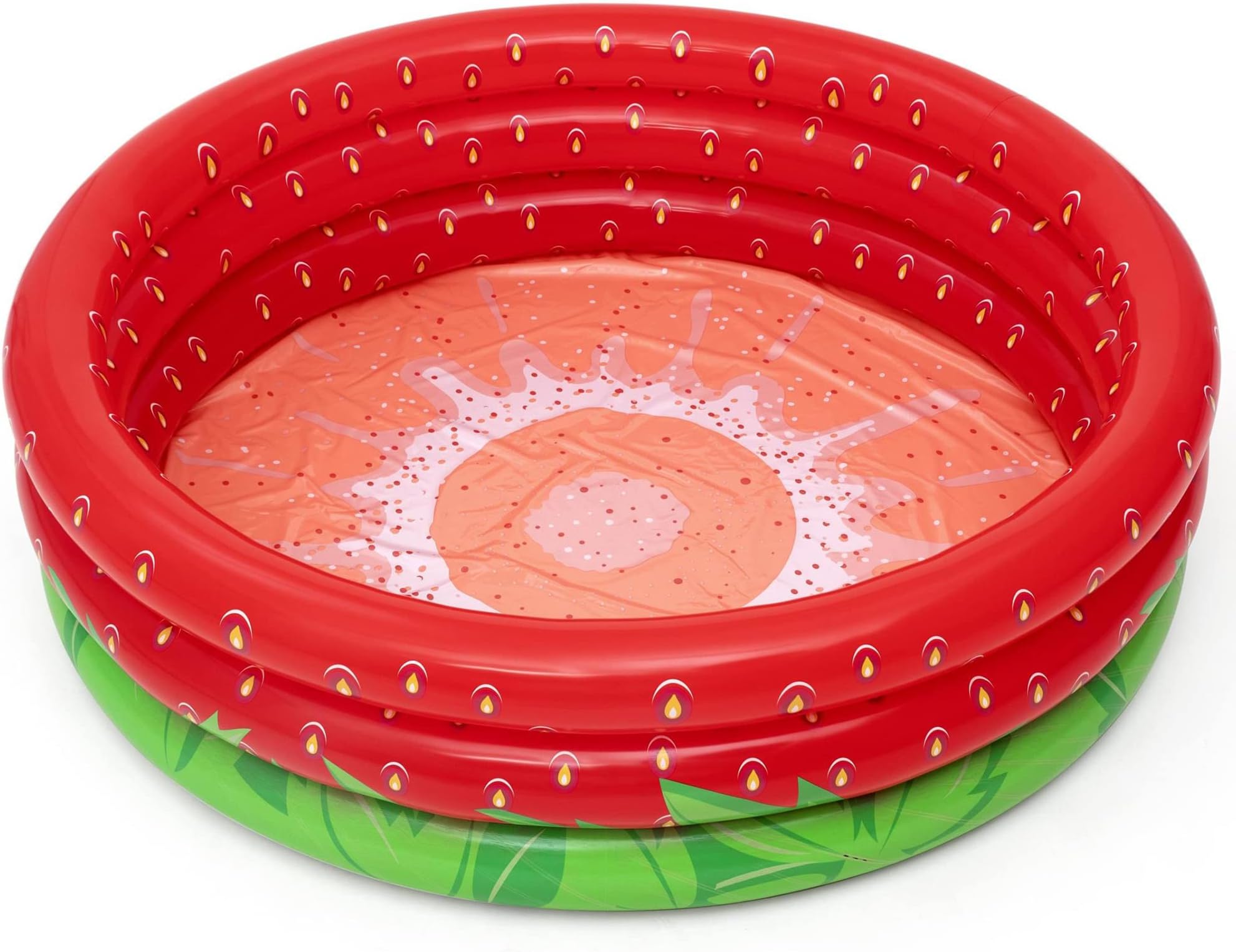 H2OGO!Sweet Strawberry Pool - 66" x H15 - Inflatable 3-Ring Play Pool, Kids,103 Gallon, Ages 2+