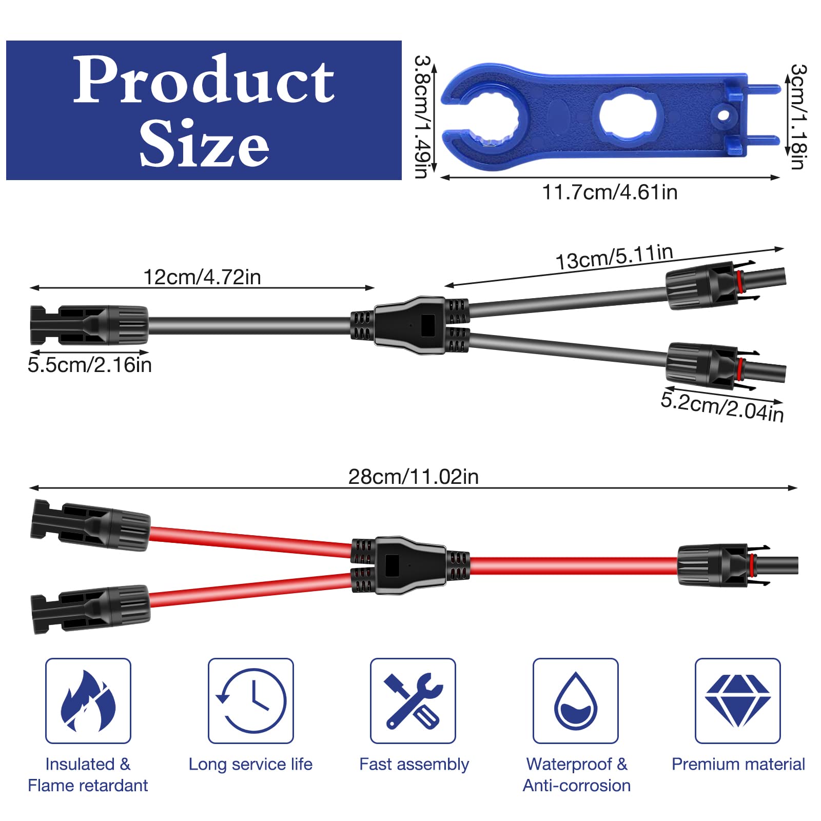 Connettori A Y Per Pannelli Solari DODUOS - 2 Coppie MMF/FFM Per Collegamenti Paralleli - Foto 12