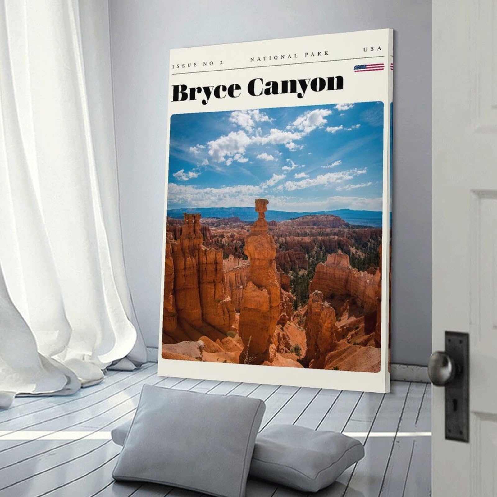 Junmoney Canvas Wall Picture Bryce Canyon National Park Travel Art, 20x30inch(50x75cm), for Gallery Wall Decor And Room Displays, Decorative Artwork with Flexible Styling