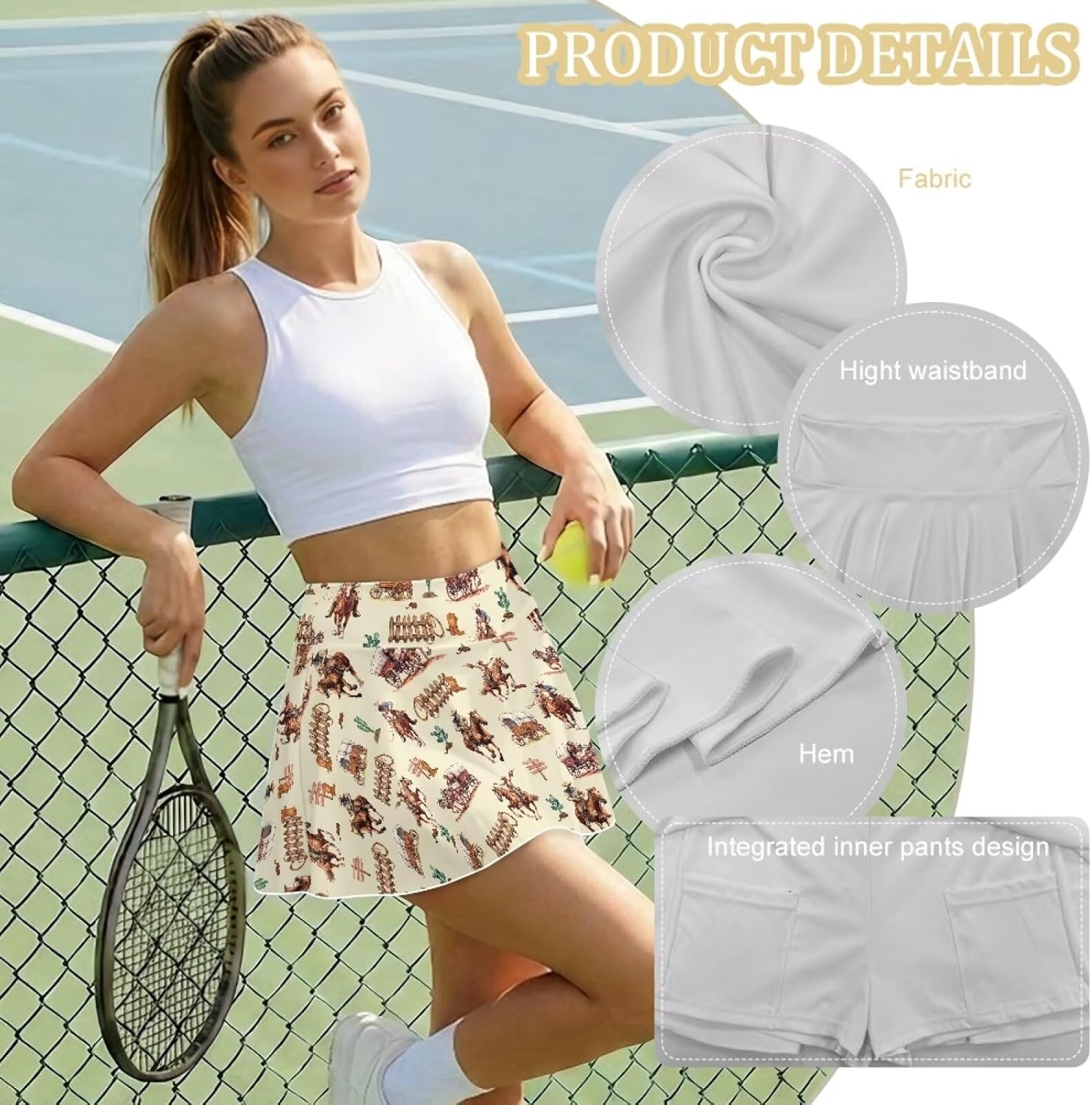 Pleated Tennis Skirts for Women with 2 Pockets High Waisted Athletic Golf Skirts Athletic Pickleball Running Skort - Image 6