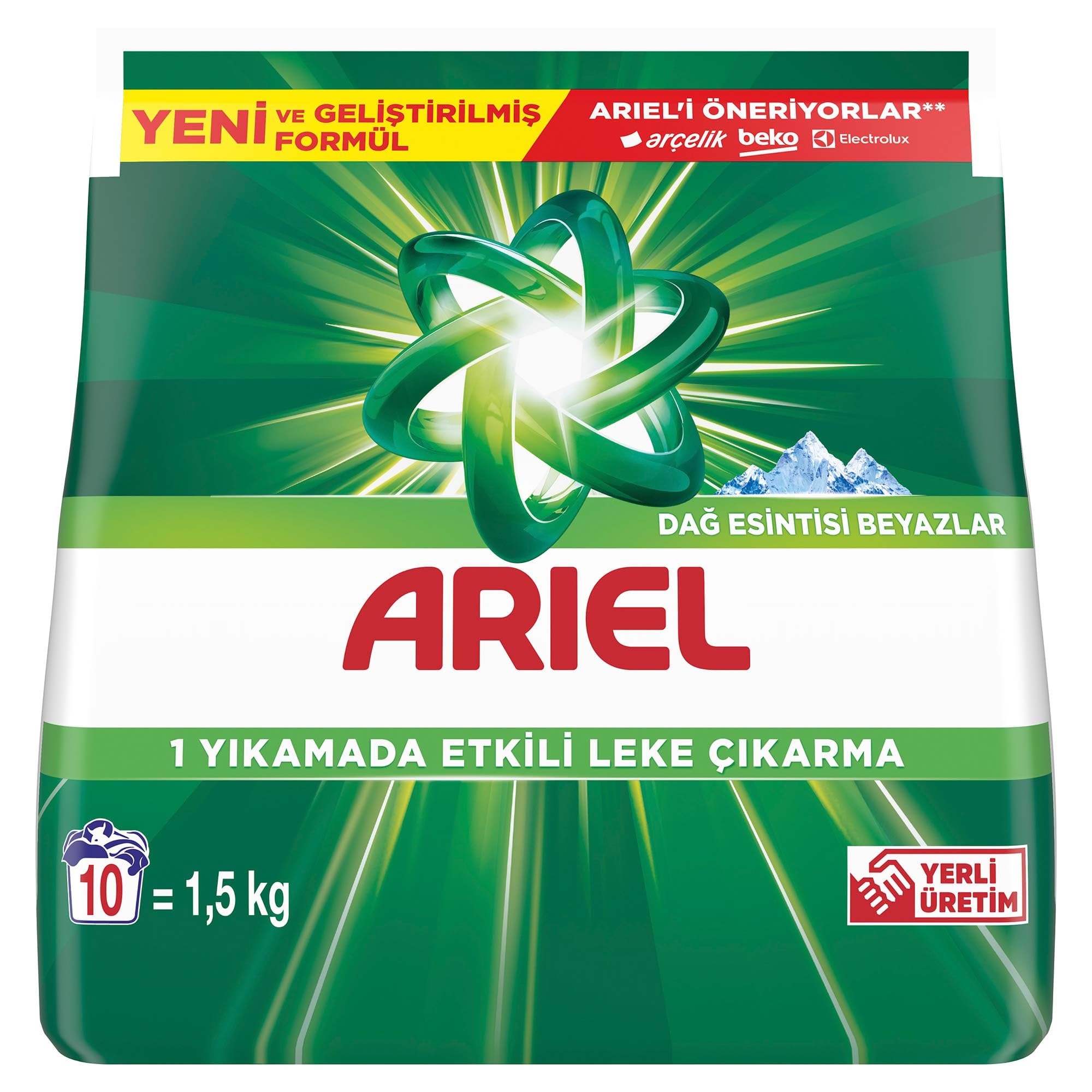 Ariel Dağ Esintisi 1,5 Kg Hızlı Çözünme Toz Çamaşır Deterjanı