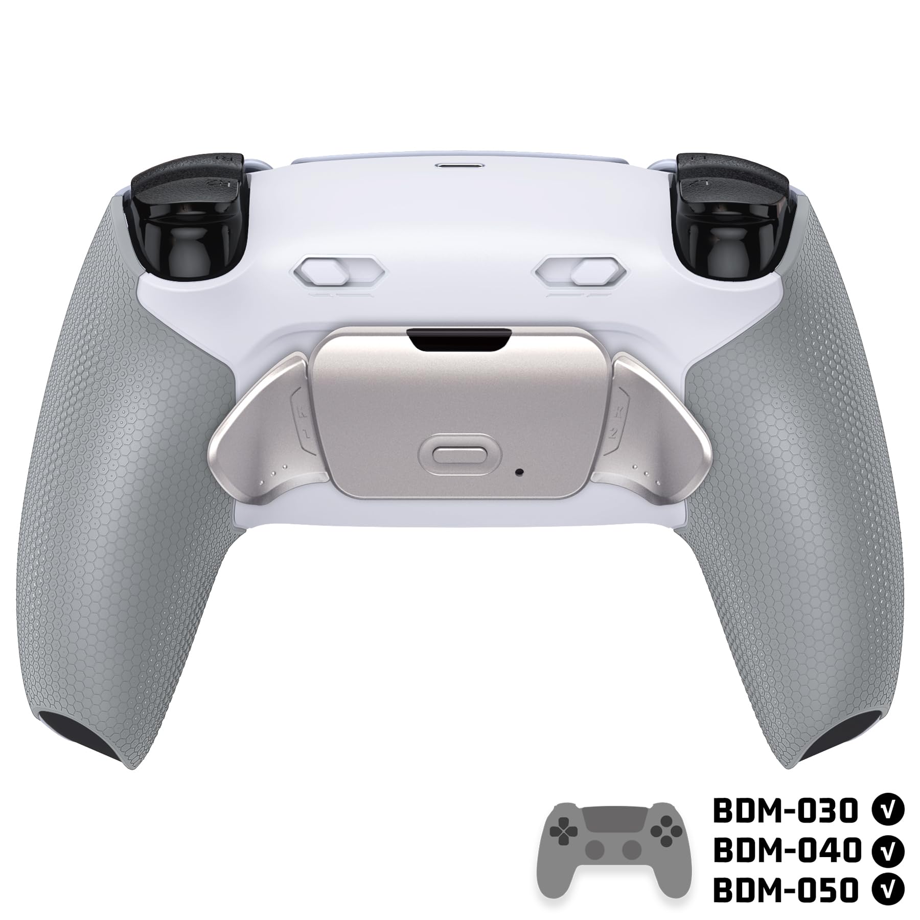 eXtremeRate RISE Plus MAX RMB Tasti Aggiuntivi per ps5 Controller BDM-030/040/050,Palette Posteriori Metallo Clicky Trigger Stop Remap Kit per ps5 Joystick-Senza Controller-Bianco Grigio