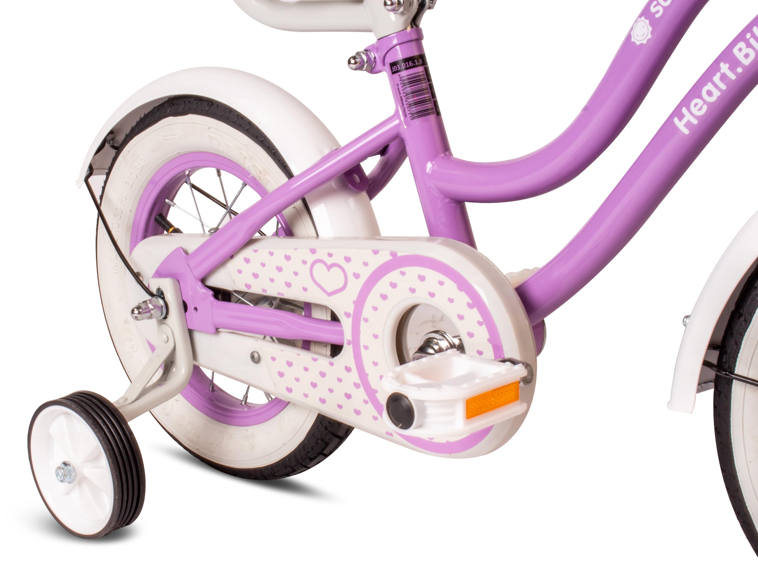sun baby Bicicleta para niñas Heart Bike, tamaño de Rueda 12 14 16 Pulgadas, con Barra de Empuje Desmontable, Bicicleta Infantil para niñas de 2 a 6 años — view 7