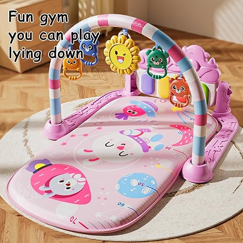 Miniatura 2 de Tapete de juego para bebé, gimnasio para bebé, piano, boca abajo, tapete de actividad para bebé, música y luces para niños y niñas para recién