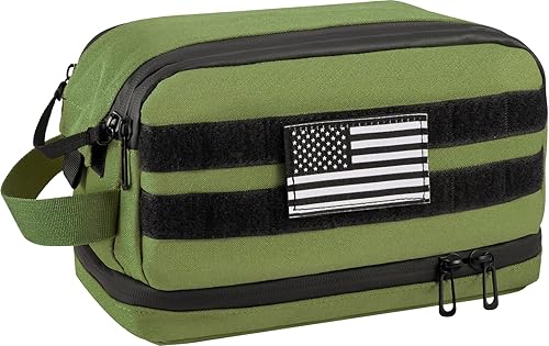 Dinictis Neceser táctico, kit Dopp, bolsa de aseo de viaje para hombres, bolsa de afeitar resistente al agua, se adapta al cuidado de la piel