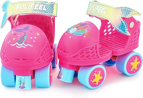 SULIFEEL Patines cuádruples ajustables para niños, patines para principiantes para niñas y niños de 2 a 5 años de edad